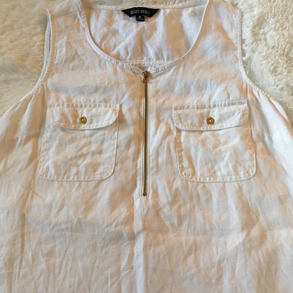 Ellen Tracy sleeveless linen tunic - Picture 3 of 7